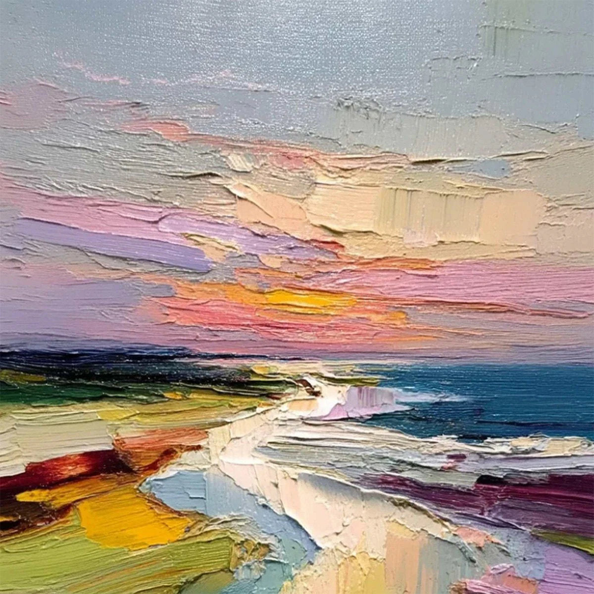 COASTAL EMBRACE — painting reference image 3. Room styling and framing are illustrative.