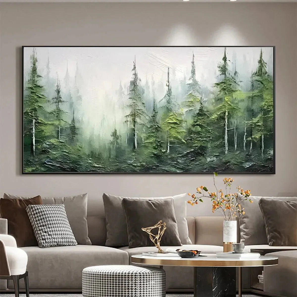 EMERALD FOREST — painting reference image 2. Room styling and framing are illustrative.