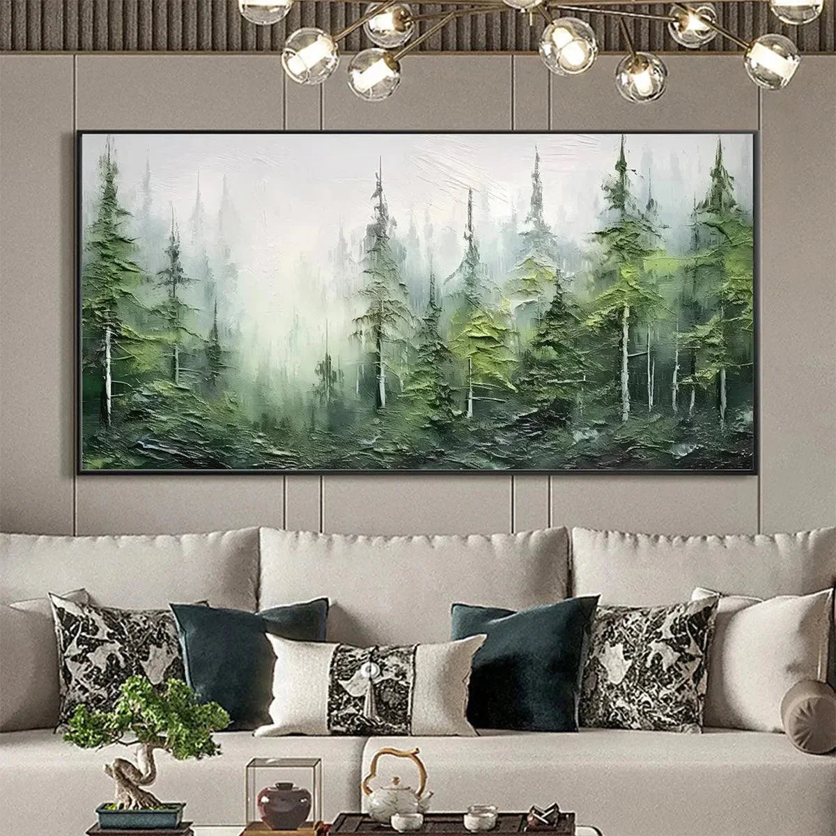 EMERALD FOREST — painting reference image 5. Room styling and framing are illustrative.