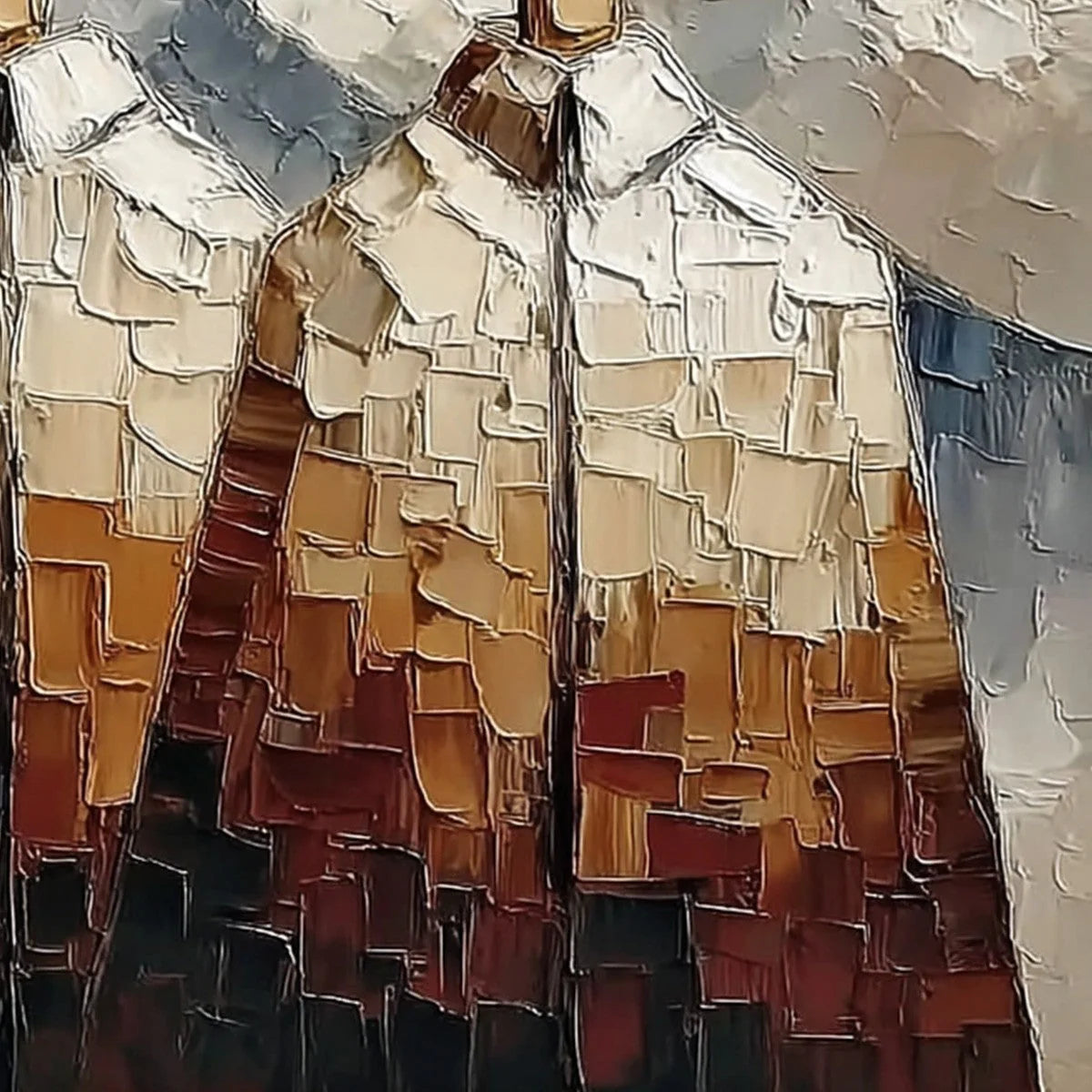 Alpine Companions: Two Figures in the Mountains Oil Painting — reference gallery image 5. Room styling and framing are illustrative.