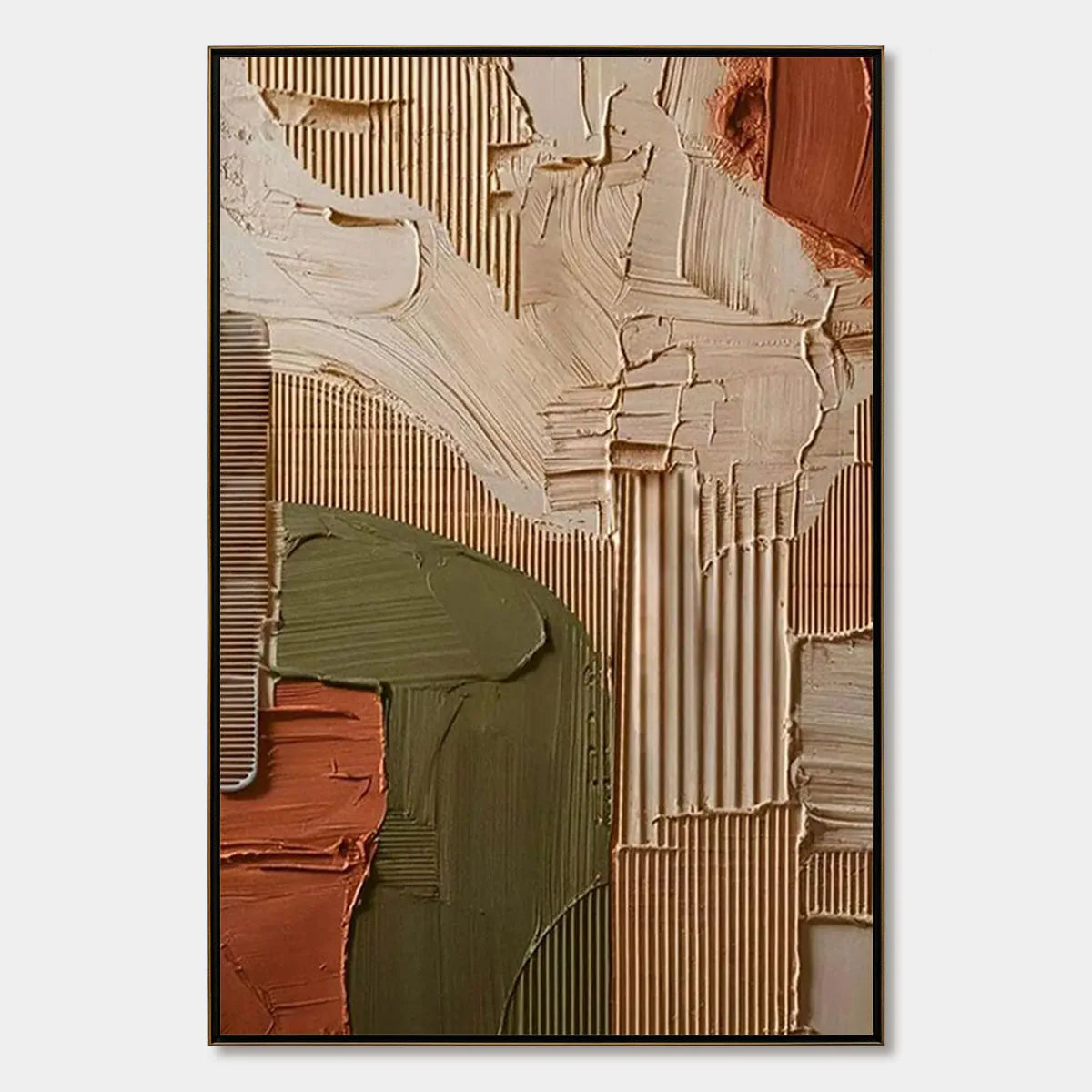 Earthbound Harmony: Textured Earth Tone Abstract Oil Painting — oil painting design reference