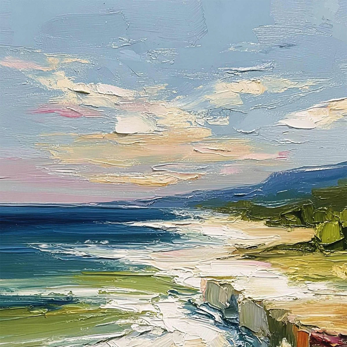 COASTAL EMBRACE — painting reference image 3. Room styling and framing are illustrative.