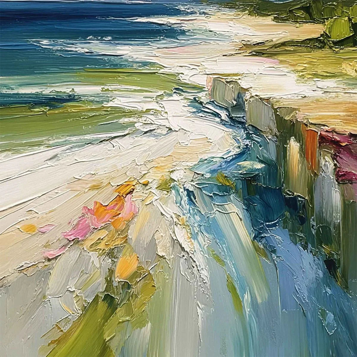 COASTAL EMBRACE — painting reference image 5. Room styling and framing are illustrative.