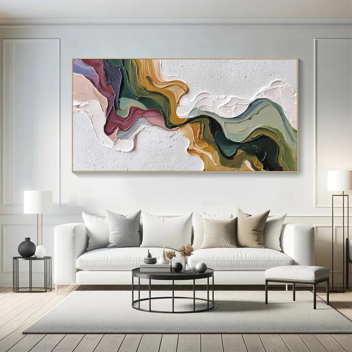 TERRA FLOW — painting reference image 2. Room styling and framing are illustrative.