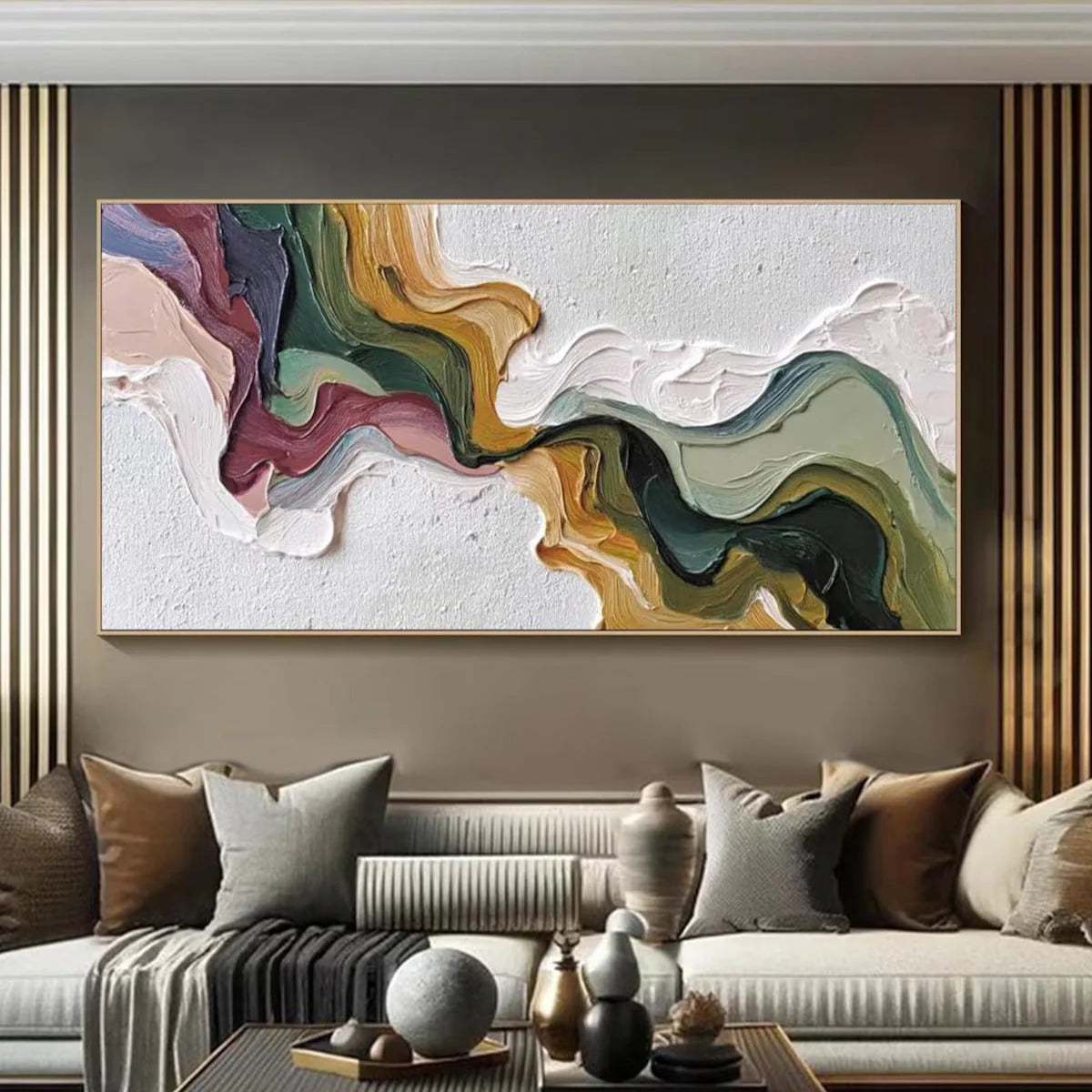 TERRA FLOW — painting reference image 4. Room styling and framing are illustrative.