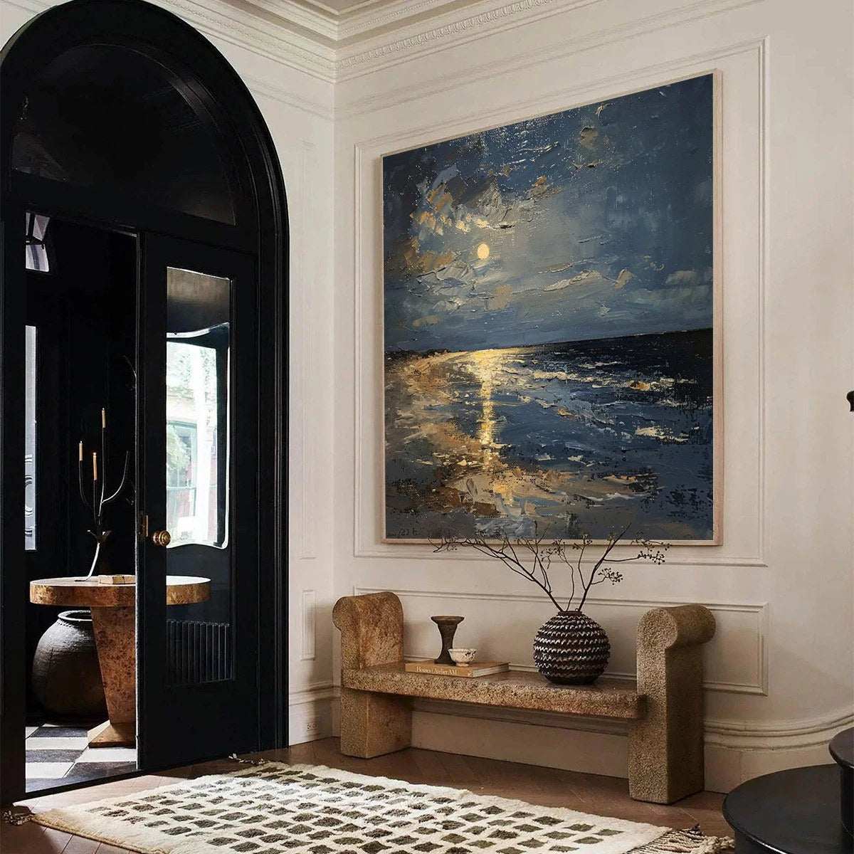 MOONLIT SERENITY — painting reference image 3. Room styling and framing are illustrative.