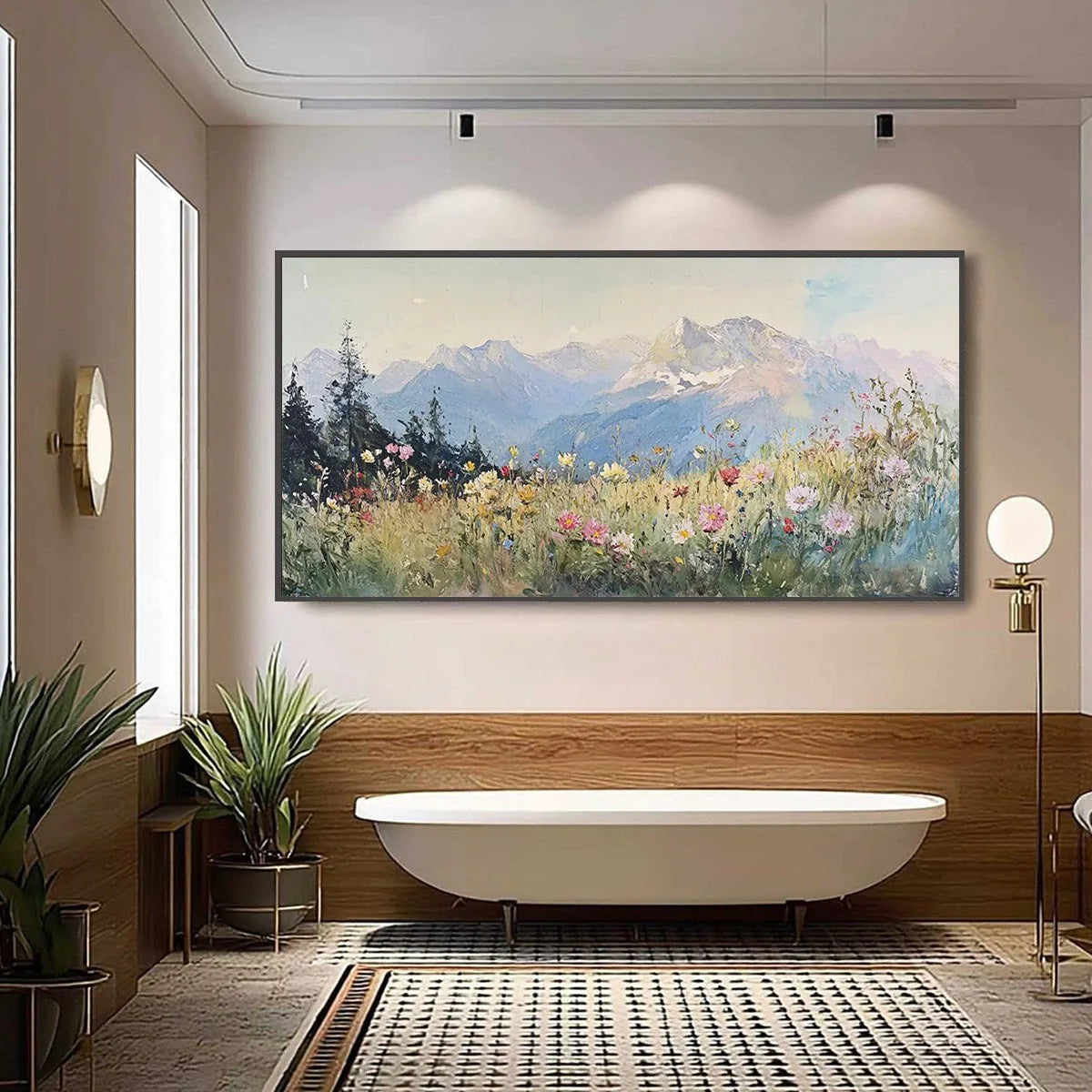 ALPINE SERENITY — painting reference image 2. Room styling and framing are illustrative.