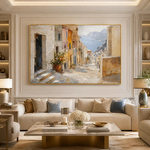 AFTERNOON ALLEY — painting reference image 2. Room styling and framing are illustrative.