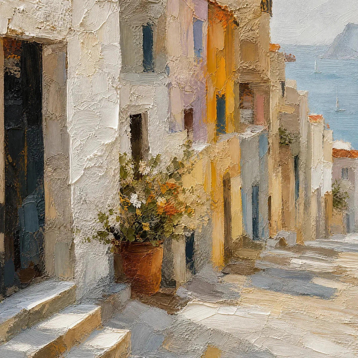 AFTERNOON ALLEY — painting reference image 3. Room styling and framing are illustrative.