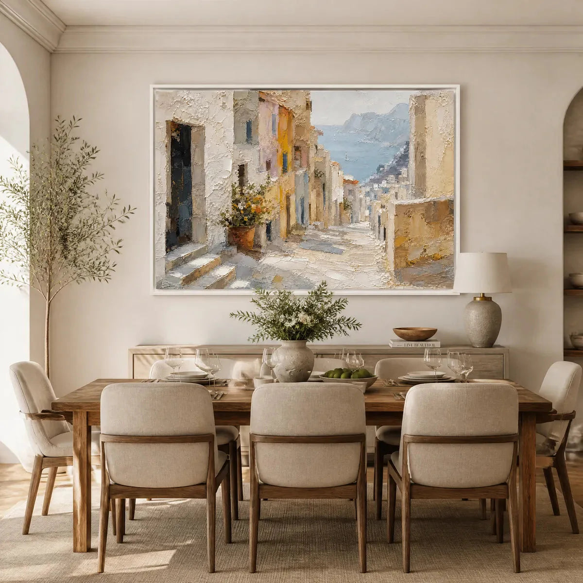 AFTERNOON ALLEY — painting reference image 5. Room styling and framing are illustrative.