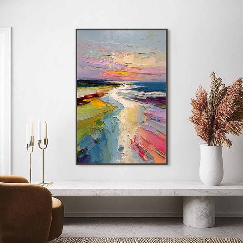 COASTAL EMBRACE — painting reference image 2. Room styling and framing are illustrative.