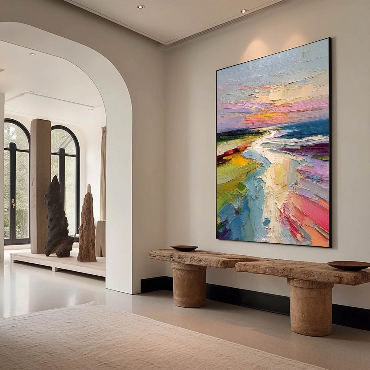 COASTAL EMBRACE — painting reference image 7. Room styling and framing are illustrative.