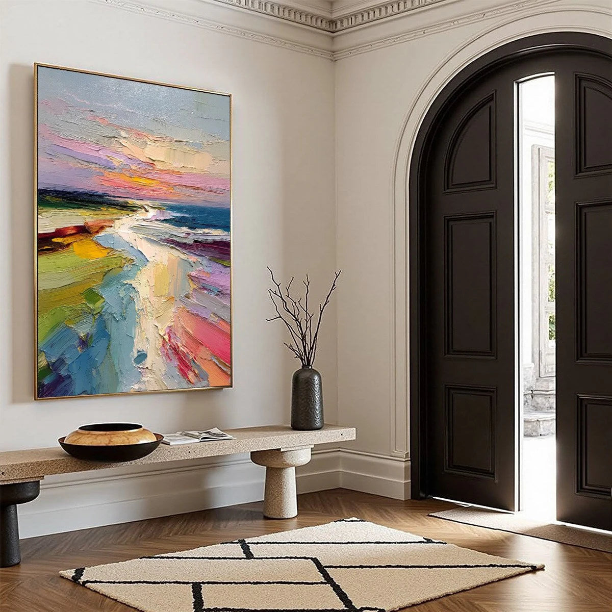 COASTAL EMBRACE — painting reference image 8. Room styling and framing are illustrative.