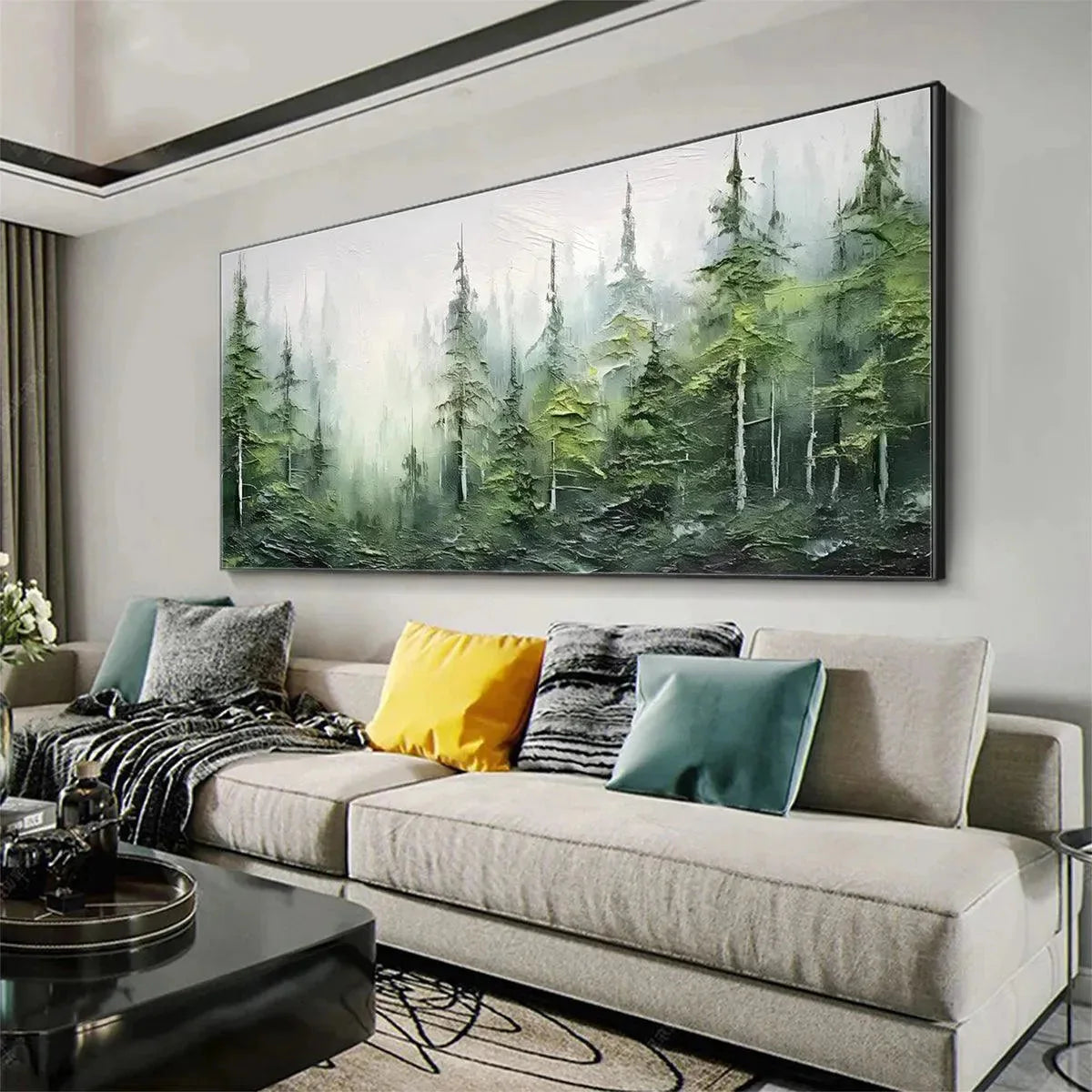EMERALD FOREST — painting reference image 4. Room styling and framing are illustrative.