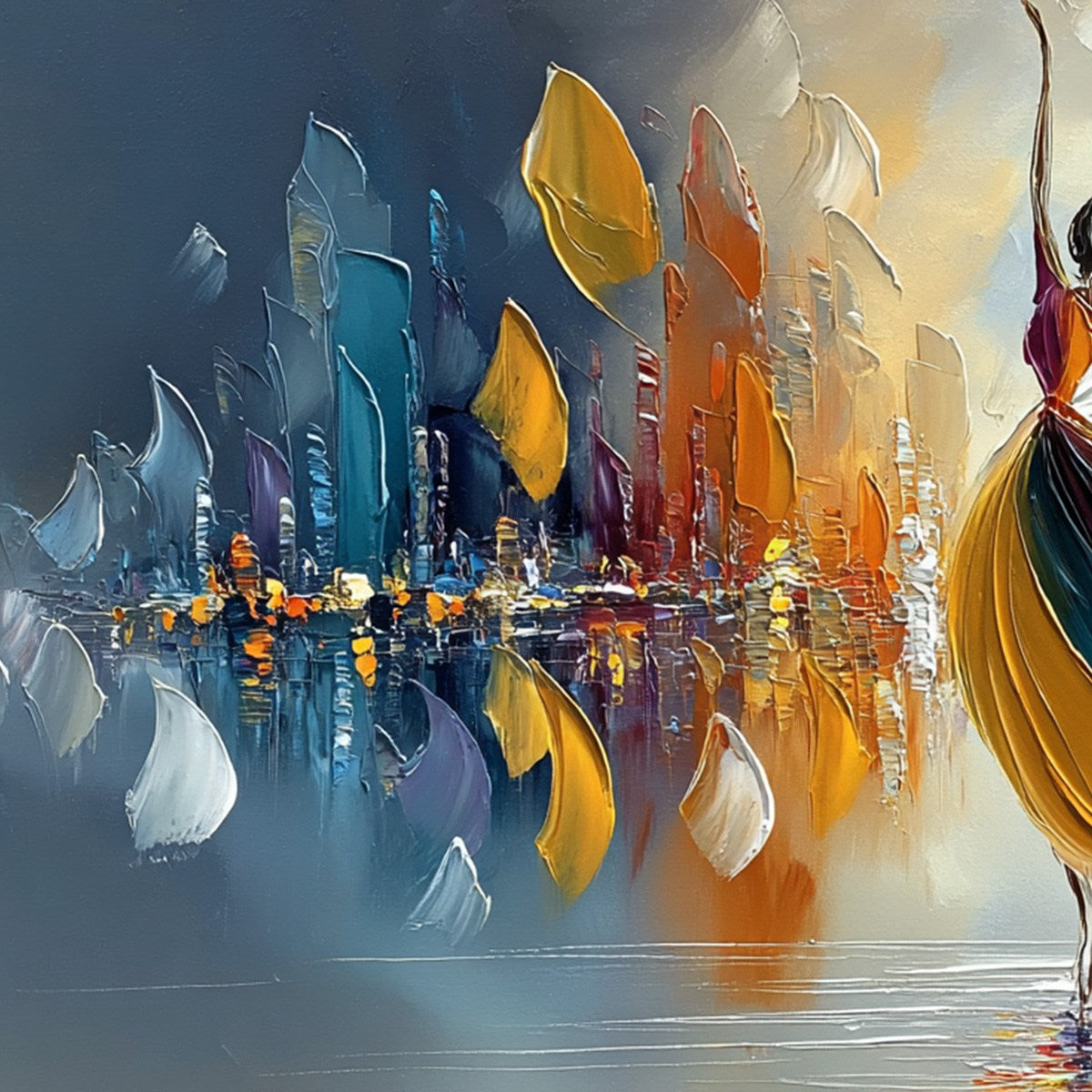 URBAN RHAPSODY — painting reference image 3. Room styling and framing are illustrative.