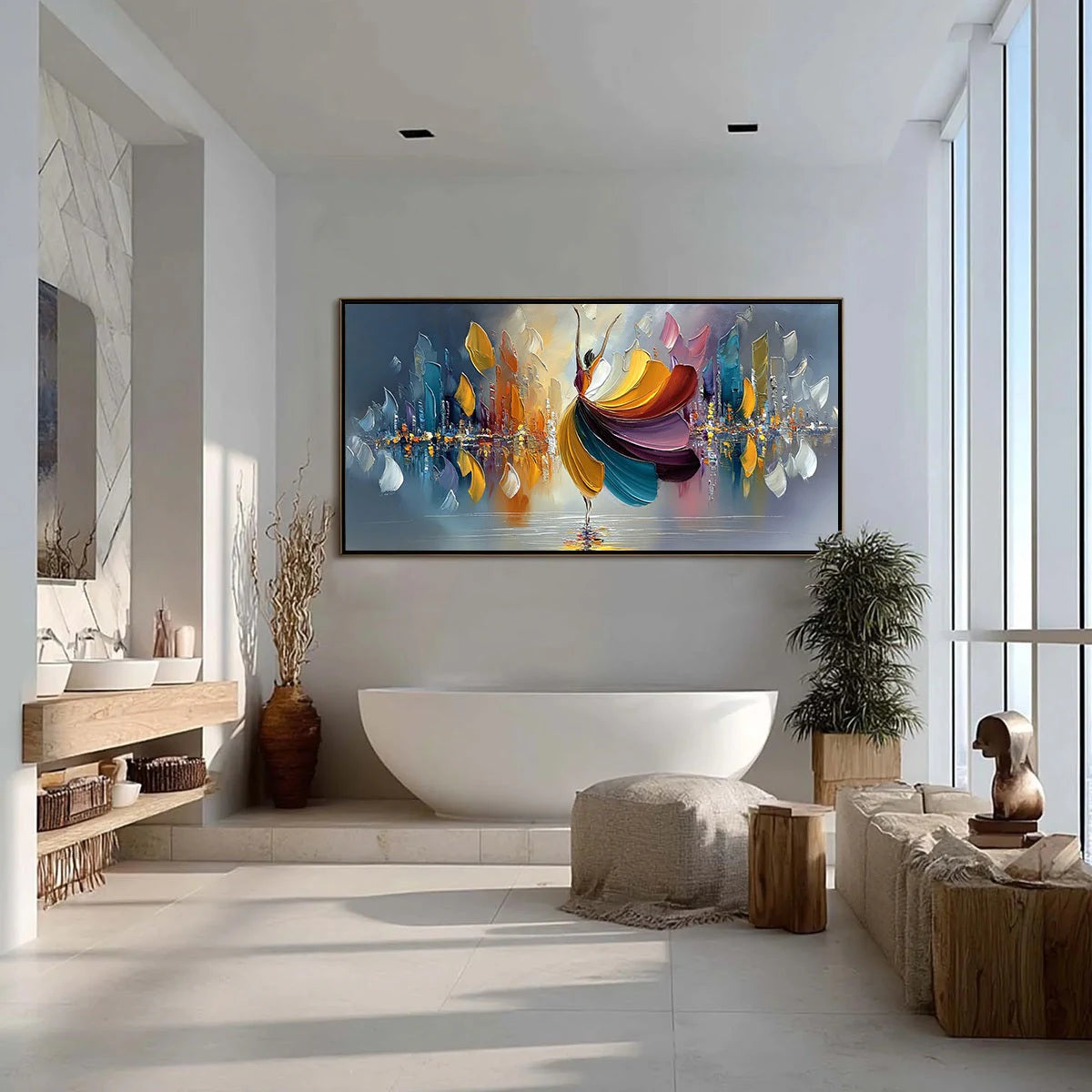 URBAN RHAPSODY — painting reference image 4. Room styling and framing are illustrative.
