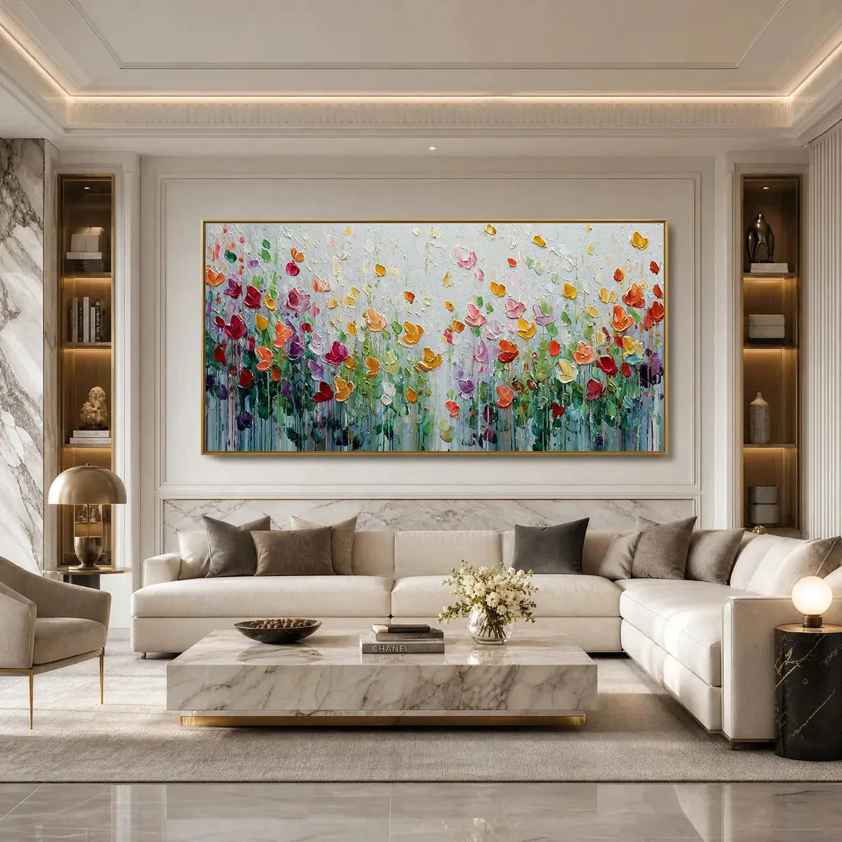 GARDEN OF JOY — painting reference image 4. Room styling and framing are illustrative.