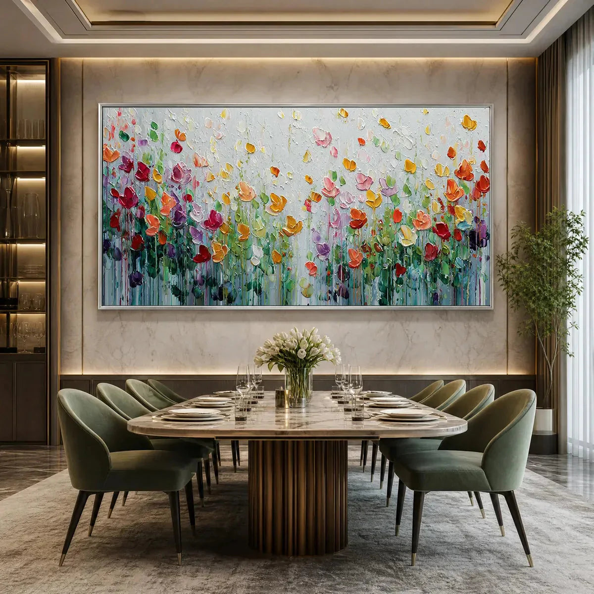 GARDEN OF JOY — painting reference image 5. Room styling and framing are illustrative.