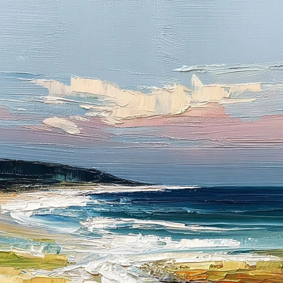 COASTAL EMBRACE — painting reference image 3. Room styling and framing are illustrative.