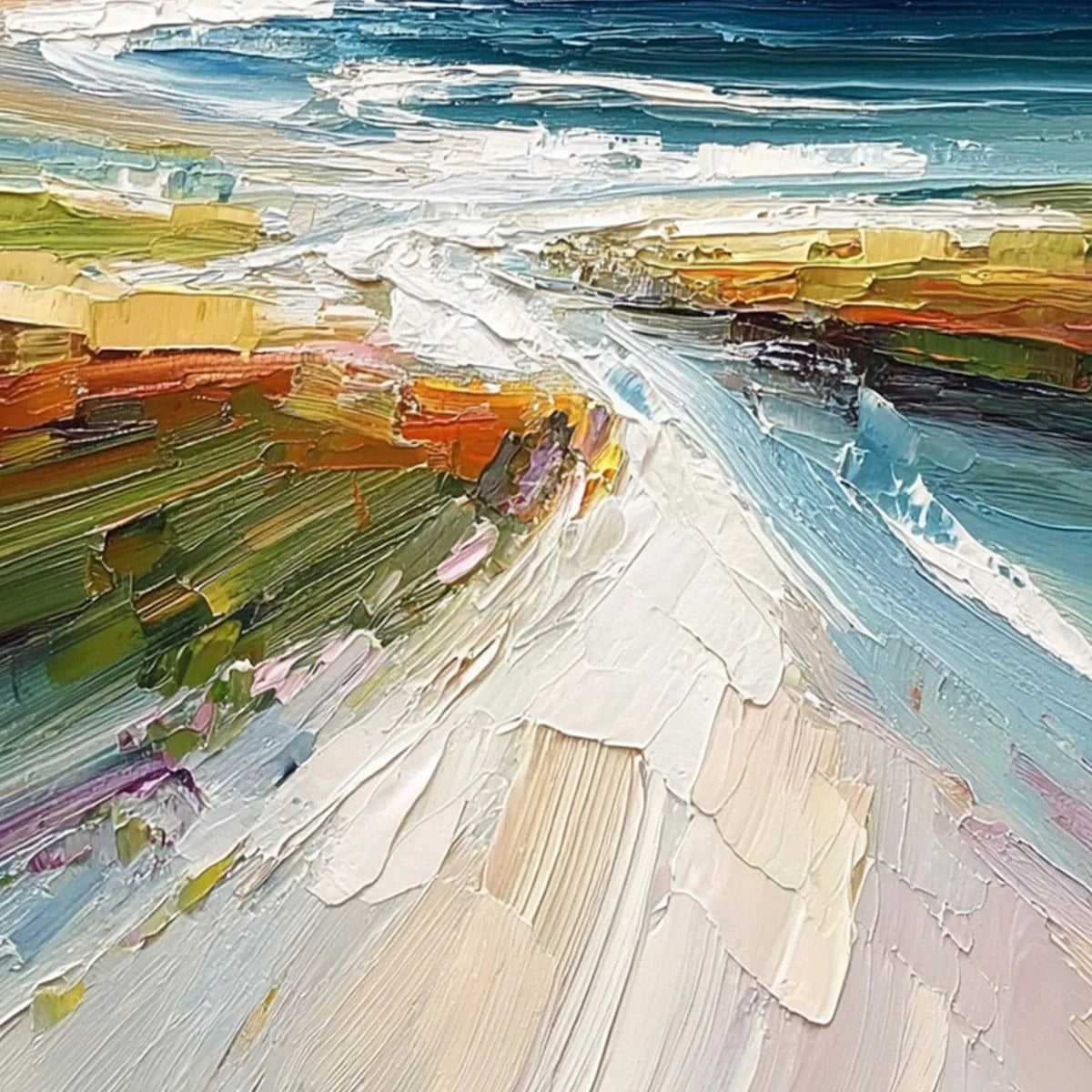 COASTAL EMBRACE — painting reference image 5. Room styling and framing are illustrative.