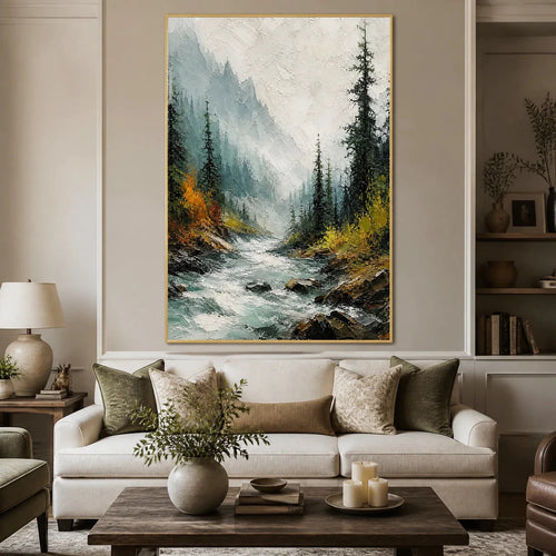 EVERGREEN RUSH — painting reference image 2. Room styling and framing are illustrative.